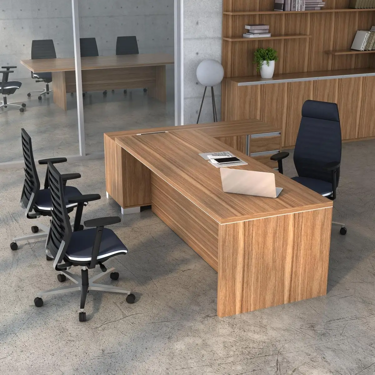iULTRA commercial office furniture 100%MDF executive office desk I shape executive desk for sale