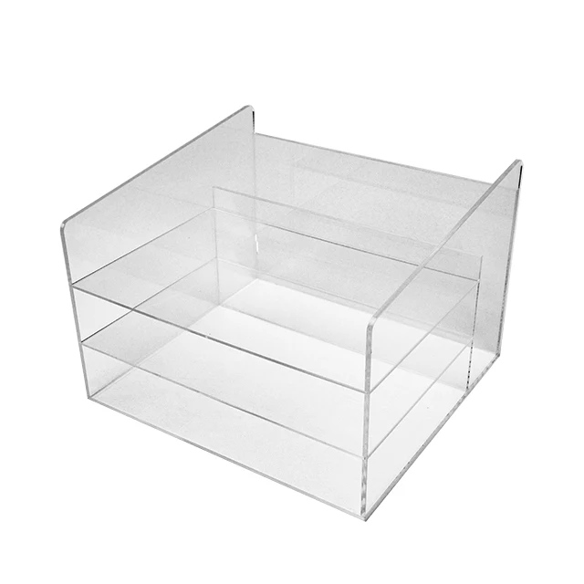 Custom size 3 tier clear acrylic display stand menu book magazine display holder