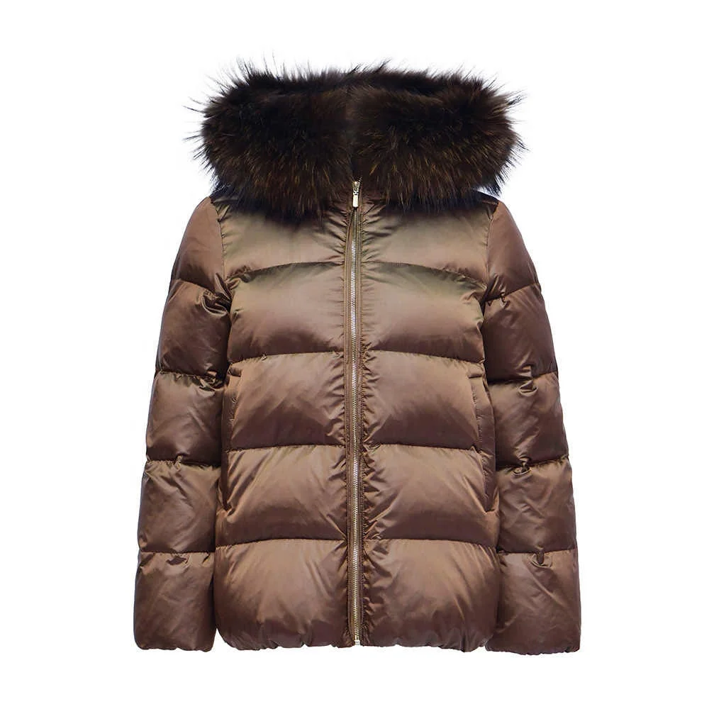 Women soft casual waterproof windbreaker warm winter cropped bubble puffer jacket