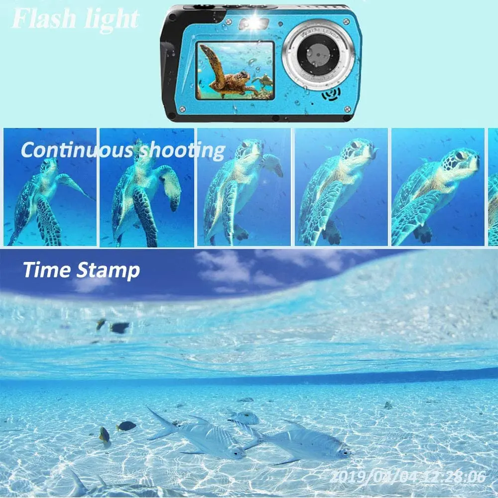 16X Digital Zoom Digital Camera 48MP Waterproof Camera 2.7K Vlogging Waterproof Camera for Kids