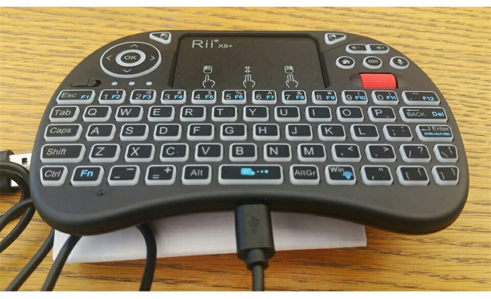 New Product Rii X8+ LED mini Keyboard wireless With Voice Search Touchpad Backlight Rechargable Li-ion Battery
