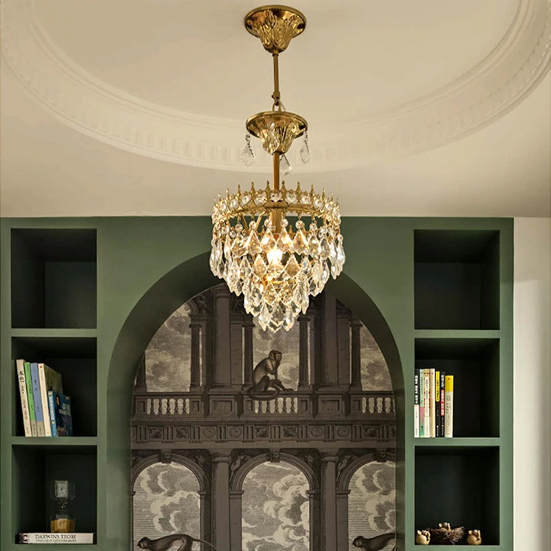 Postmodern Gold Crystal Chandelier Light Indoor Round LED Hanging Lamp Style Cheap Nordic Modern Crystal Chandelier