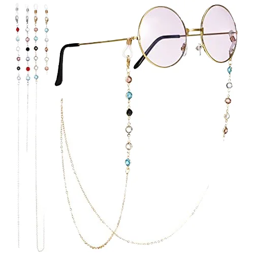 Fashion Custom Eyewear Accessories Gold Sunglasses Chain Pearl Crystal Beads Reading Glasses Neck Chains