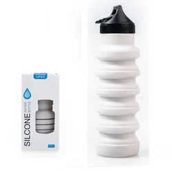 Portable Travel Folding Sports Water Bottles Foldable Silicon Bottle Leak Proof Collapsible Drink Bottle
