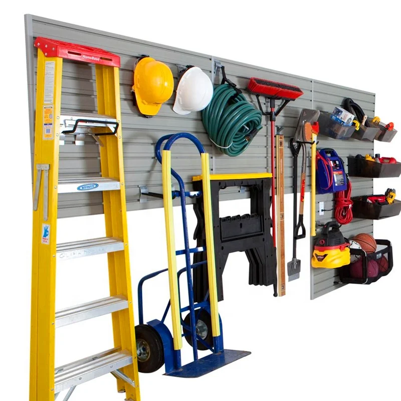 Garage display  and organizer pvc slatwall panel accessories metal middle basket for sale