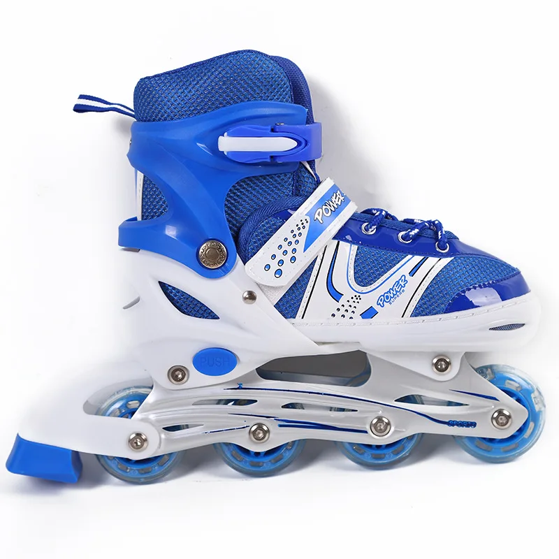 Hot sell fashion wholesale ice skate for boys and girls single flash PVC roller skates