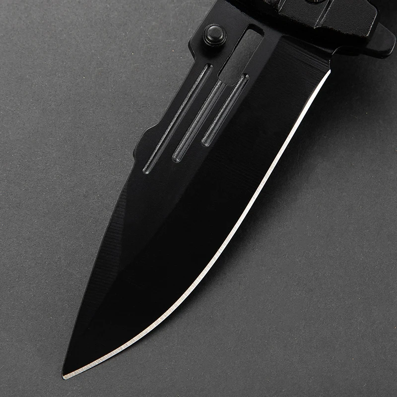 Free Sample New Black Coating 3CR13 Gift Knife Folding Tactical Multi Functional Outdoor Survival Pocket Knife With Rope Cutter