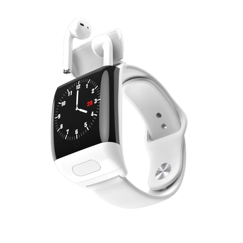 
2 In 1 TWS Smart Watch BT 5.0 Wireless BT Earphone HD Large Screen 30 Day Standby Smartwatch 