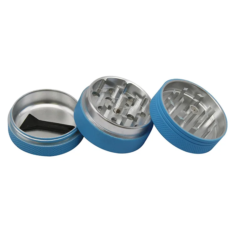 2021 новый алюминиевый 40 мм Диаметр три слоя резиновая краска металлическая сигарета точильщик табака оптовая продажа точильщиков набор для курения