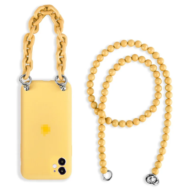 New acrylic phone case diagonal lanyard diy jewelry accessories portable female portable chain