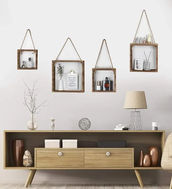 High quality Wooden Shelf Wall Wall Cube Shelf Mdf Floating Cube Wall Shelf