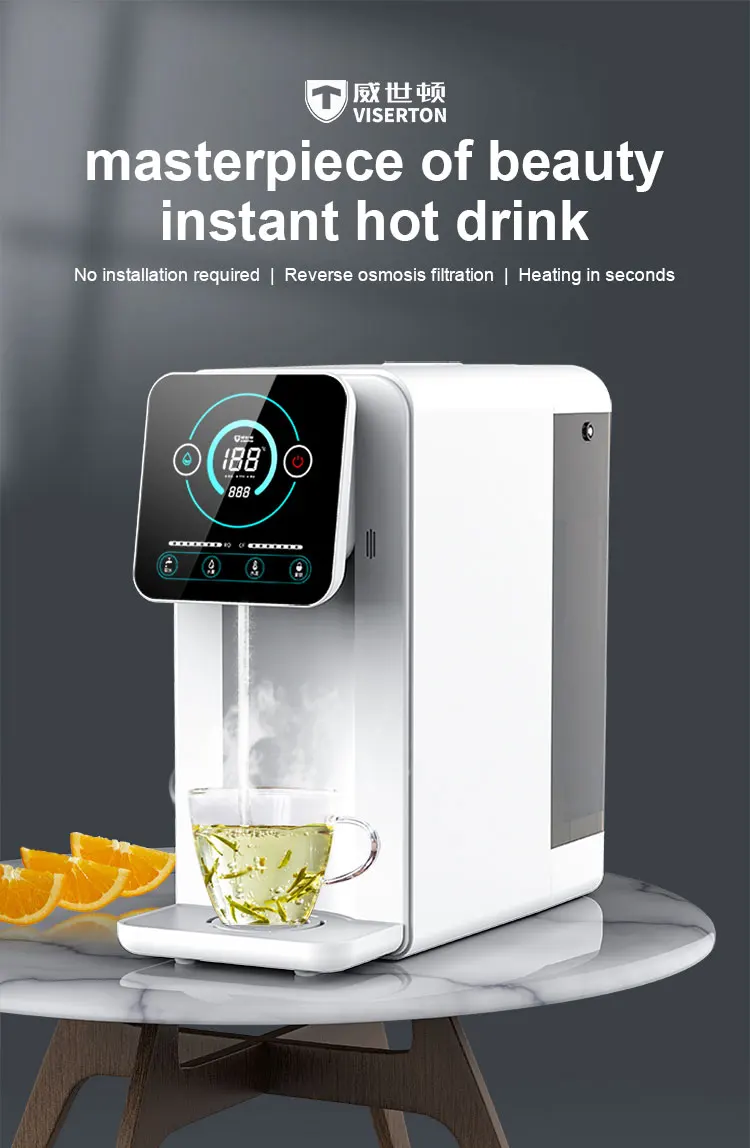 Domestic Counter Top Small Home Pure Water Purification Filter Purifier Mini Water Osmosis Dispenser With Hot Cold Taps