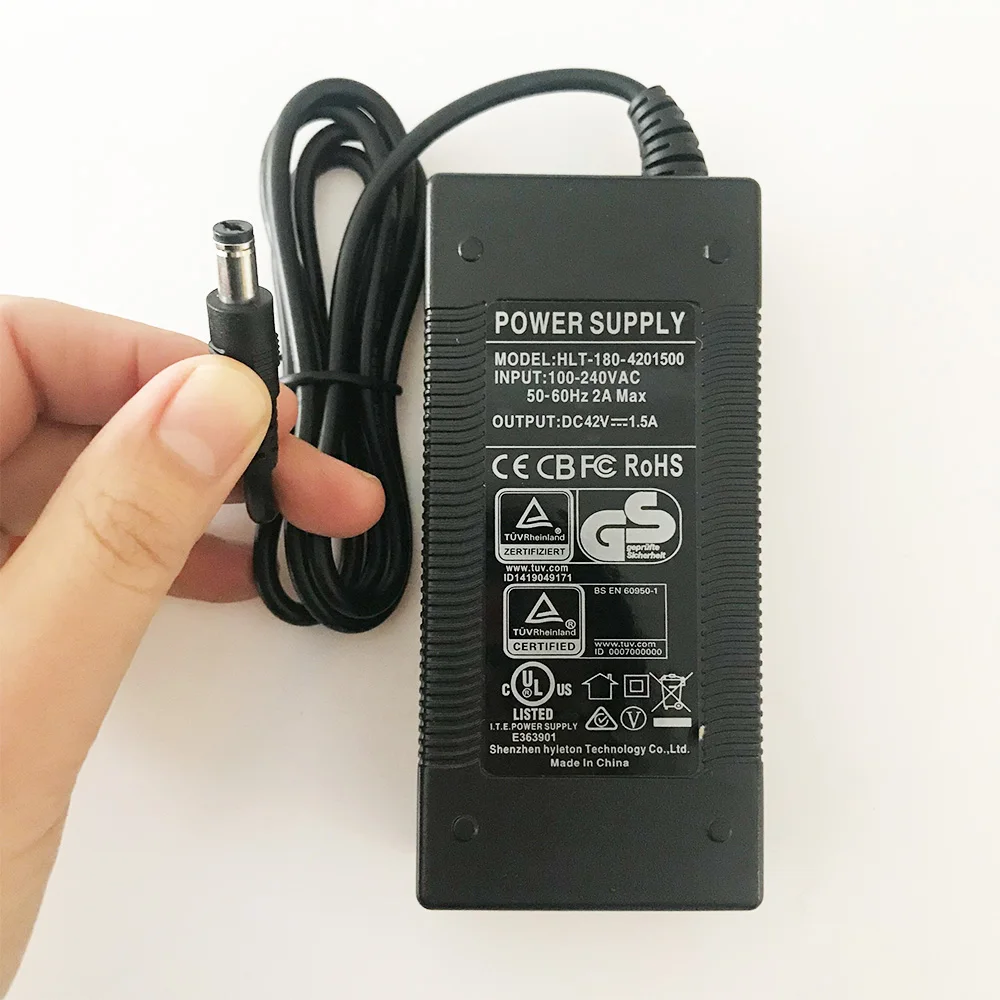 et Scooter 42 volt Lithium Battery Charger Coaxial Plug 42V 1.5A E T ET Electric Scooter Bike  Charger Parts Power Adapters
