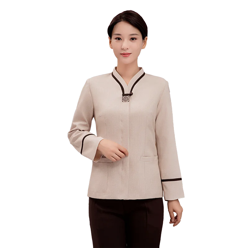 
Cleaning clothes long-sleeved waiter overalls hotel floor property cleaners overalls 