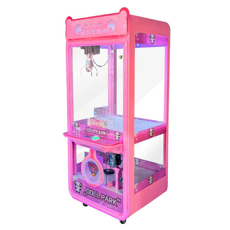 Wholesale Custom Coin Operated prizes Toy Vending Arcade Claw Crane Machine Cheap Doll Claw Machine With Bill Acceptor