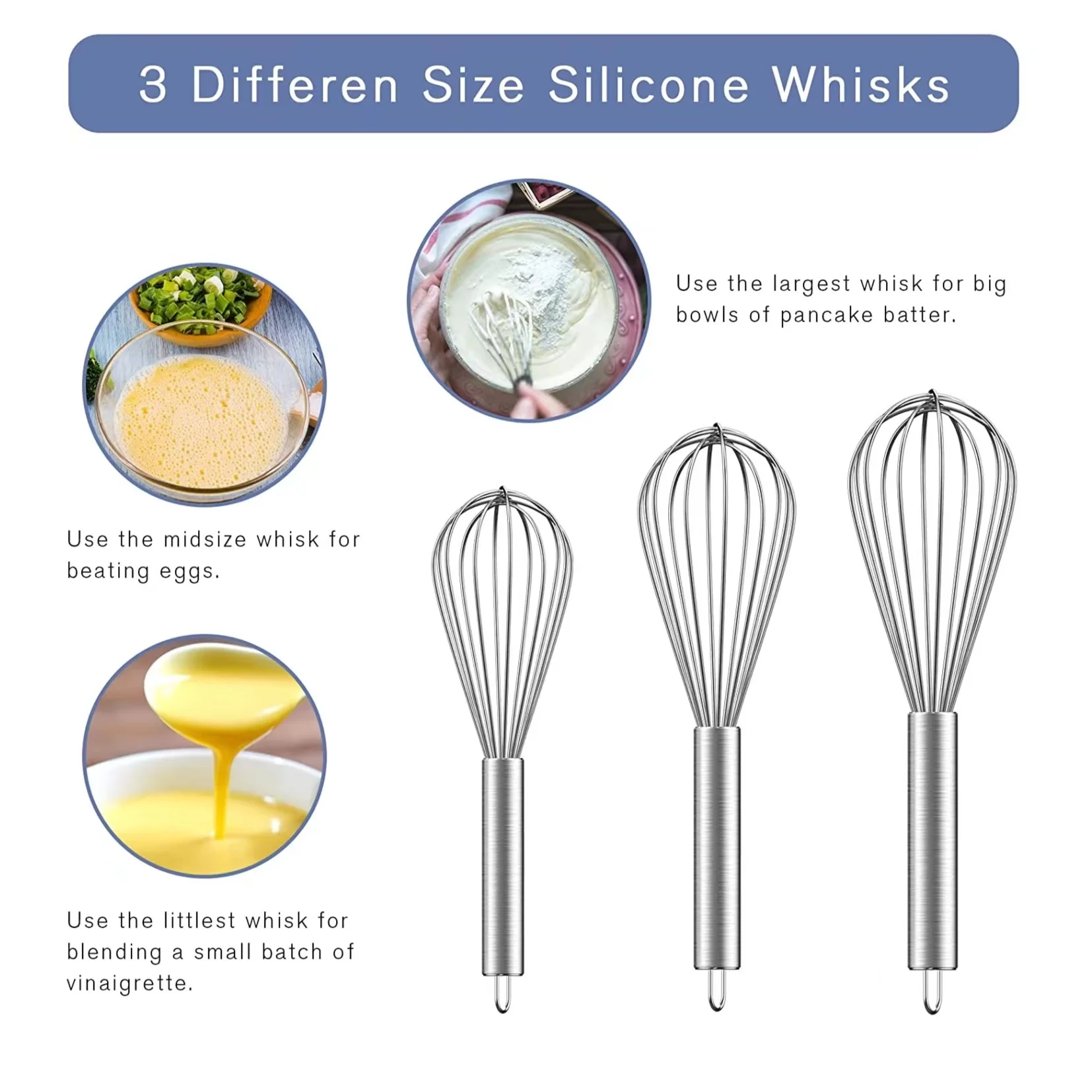 Оптовая продажа кухонные аксессуары из нержавеющей стали венчик для яиц портативный ручной миксер выпечки