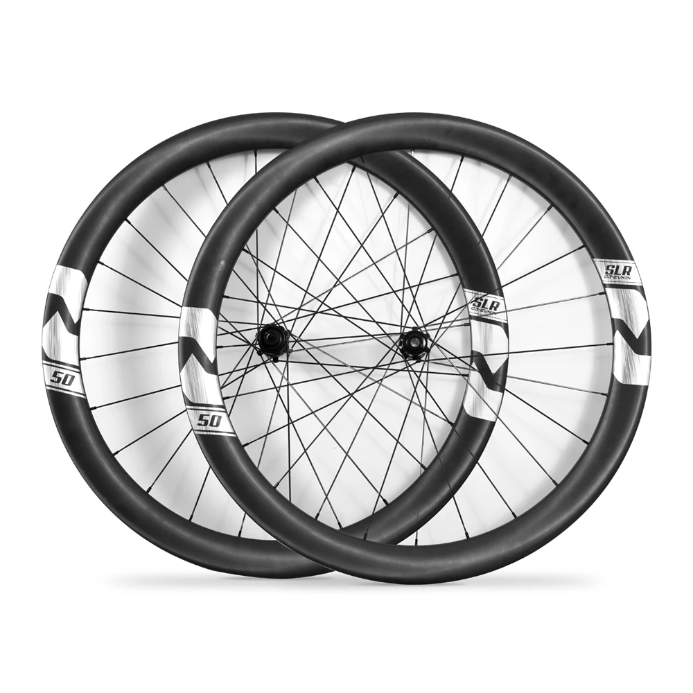 og-evkin RW-D50SLR-Silvery Carbon Wheelset 50mm 700C Disc 6-bolt/Center-Lock Clincher/Tubeless Racing Road Bike