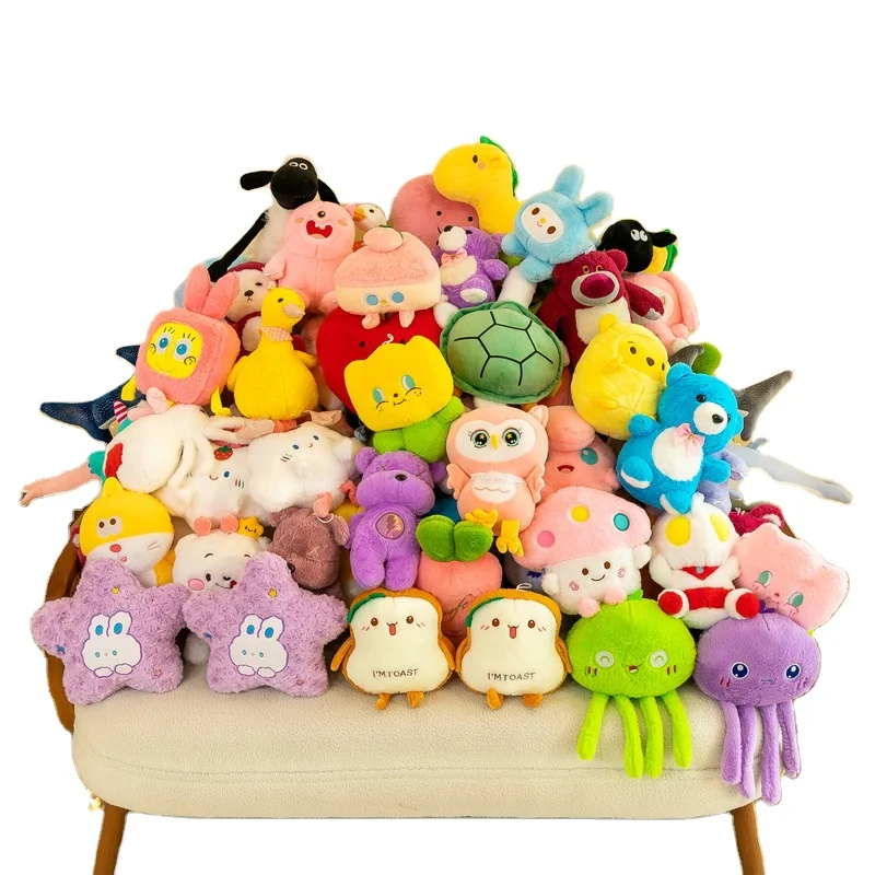 Factory 7 10 15 20 30cm Crane Machine Mini Plush Toy Vending Machine Doll claw Machine Plush stuffed Animal Toys With Keychains