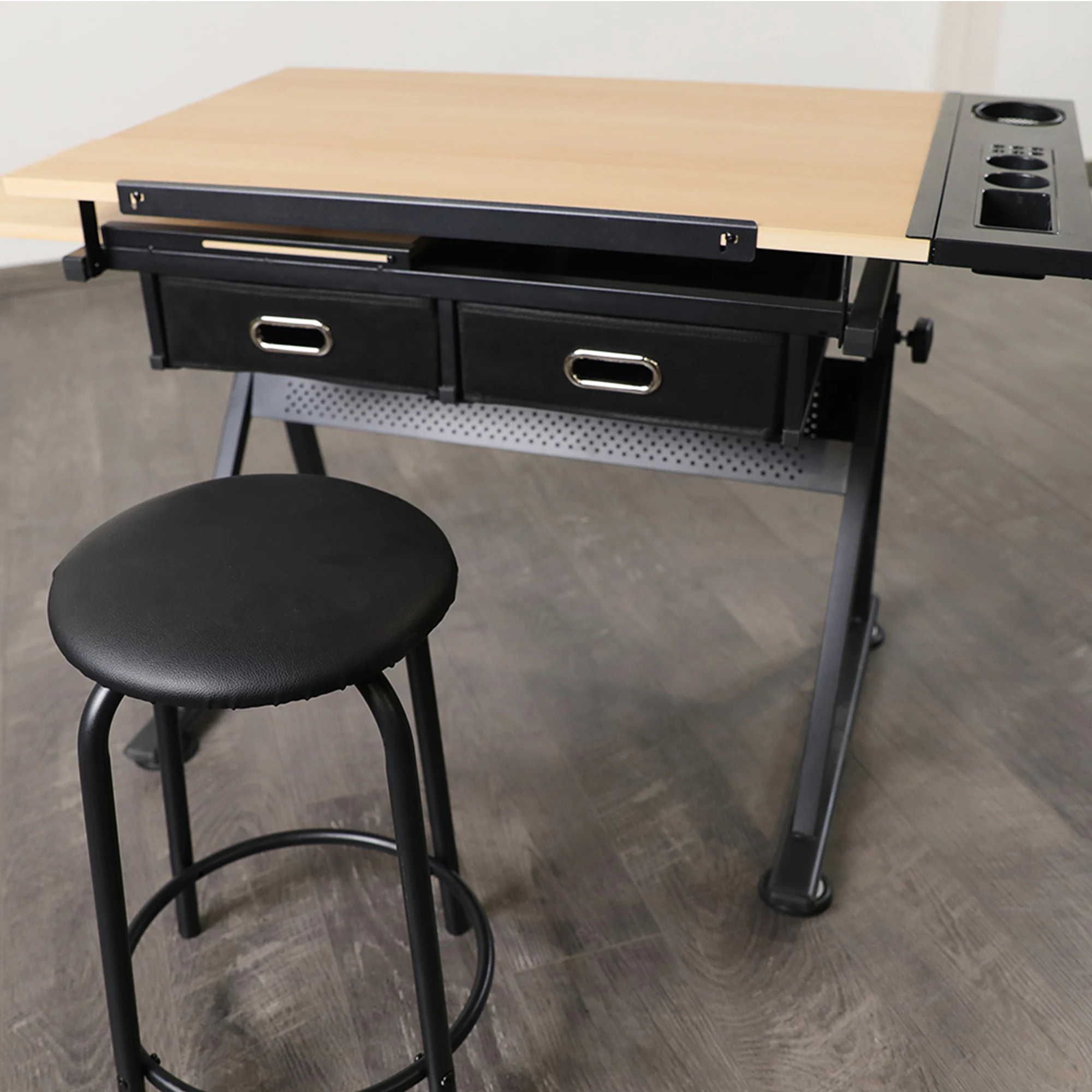 
draft table Manufacturer Office With Draw Adjustable height wooden engineering drawing table 