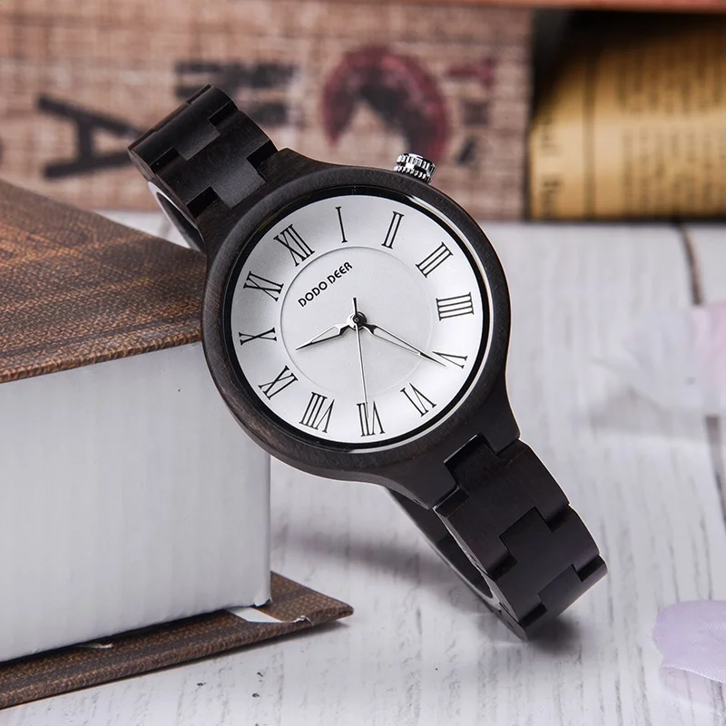 DODO DEER Top Brand Quartz Wood Watch OEM with Roman Numerals Female Chinese Wholesale Wooden Watches