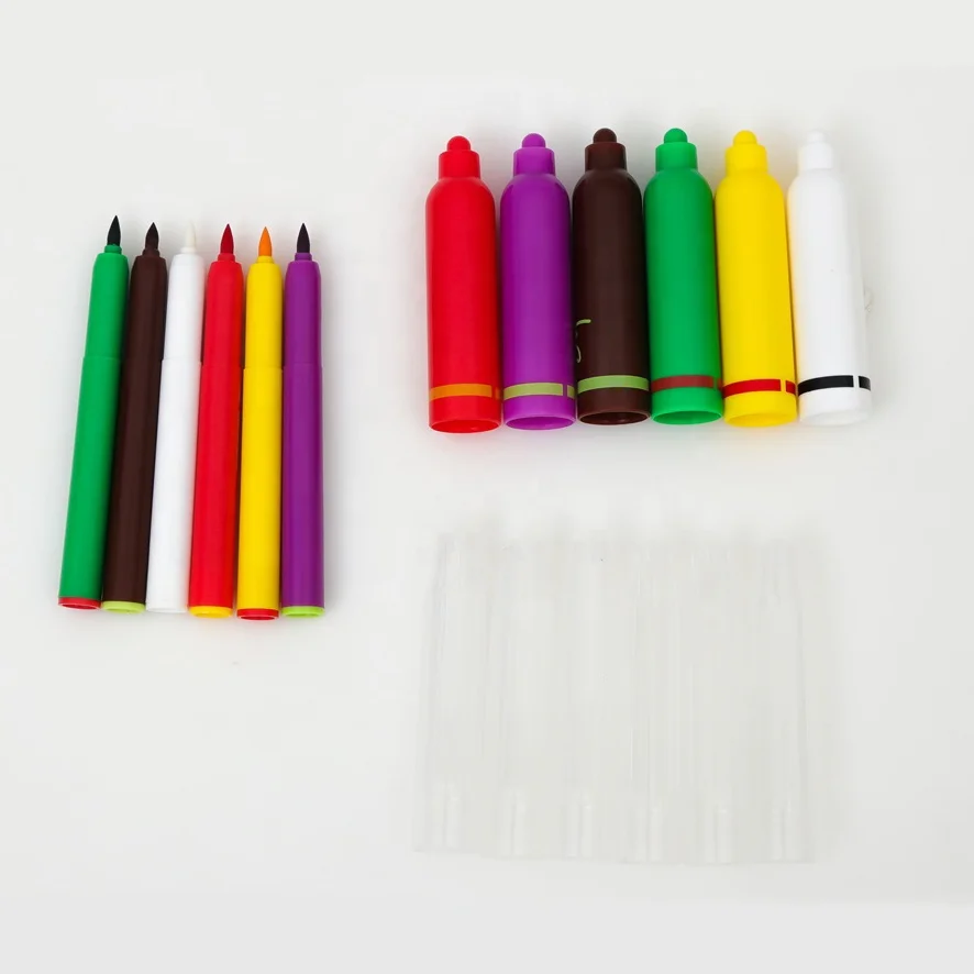 Promotion kids hot sell multi-color non-toxic magical watercolor blow pen spray color marker air brush pen for painting