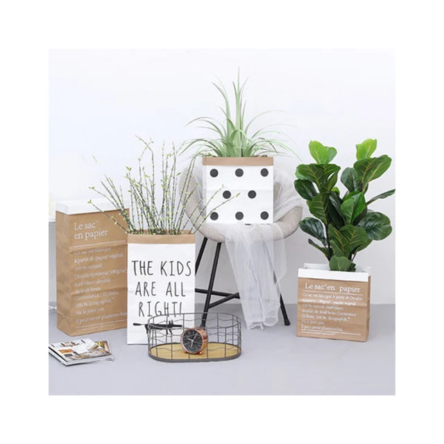 Elegant Nordic-Style Kraft Paper Bags for Gifts, Flower Storage, and Home Decor