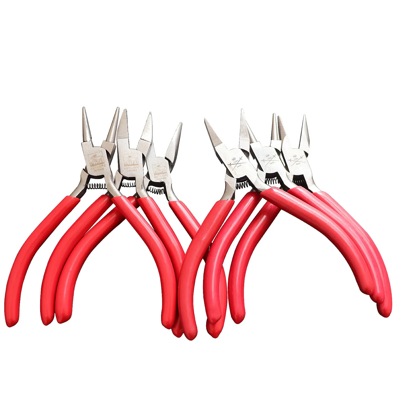Red mini jewelry making tongs with insulating clip