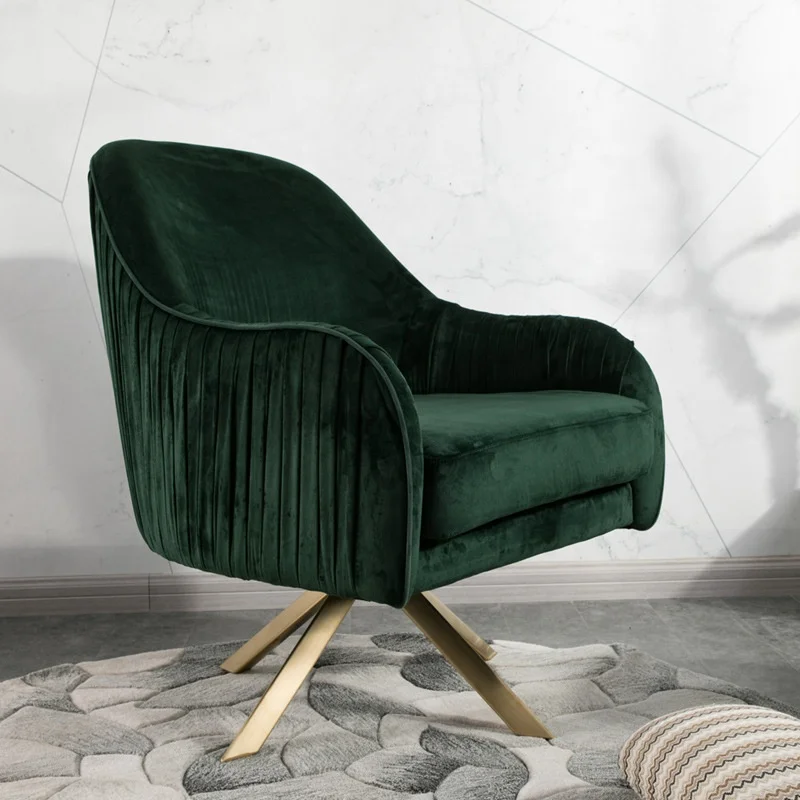 Modern rocking seat balcony study single sofa chair fabric leisure chair