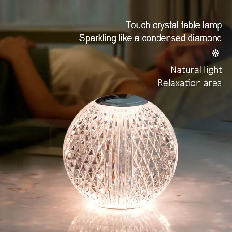 Usb Charging Round Touch Led Night Light Acrylic Dormitory Bedroom Bedside Table Lamp