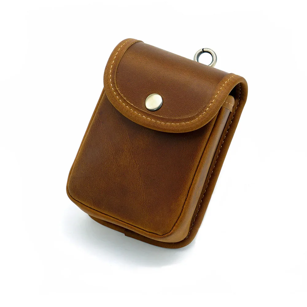 Top-Grade Cowhide Factory Customised Crazy Horse Mini Multifunctional Leather Waist Bag Unisex Coin Purse Waist Pack Bag Wallet