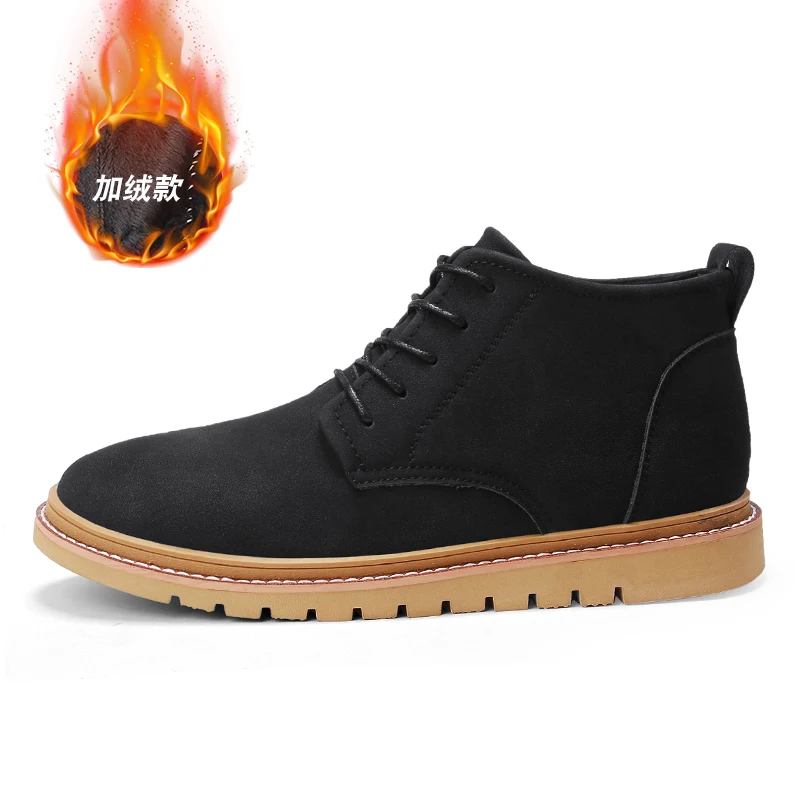 Лидер продаж, сохраняющие тепло Нескользящие уличные мужские походные зимние ботинки в британском стиле