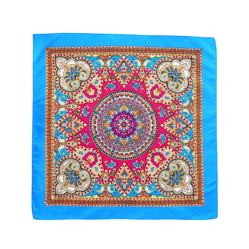 Fanni custom 100% polyester 21inch square multifunction headwear ethnic design scarf bandana for wholesale