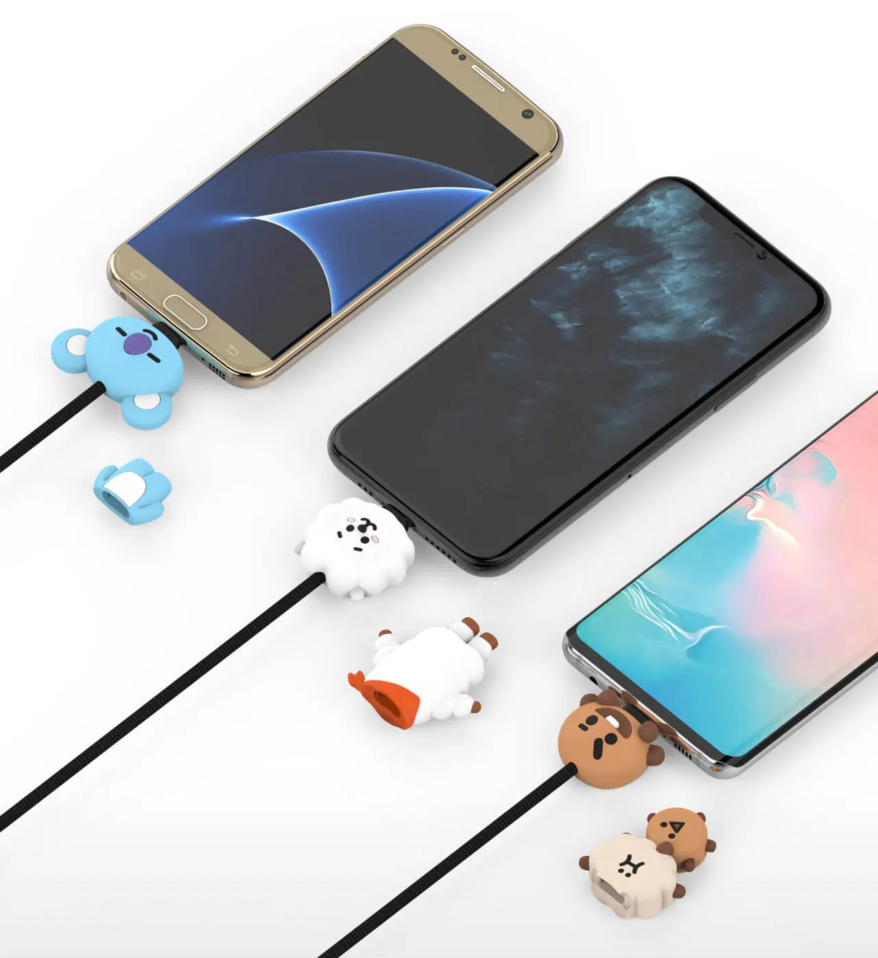 
bts 3d silicone mold cable connectors protector cable 1.2m lighting cable character 