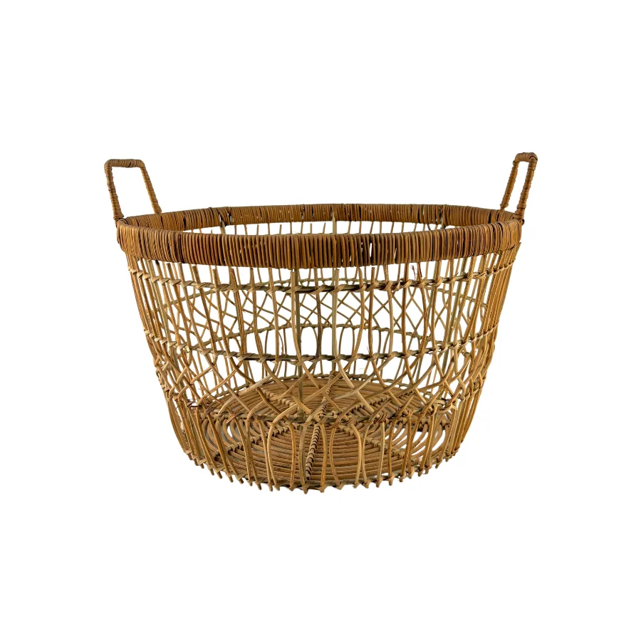 Kid Toys And Home Hotel Storage Stylish Hot Selling Handwoven Rattan Storage Basket With Cross Design And Sturdy Handles
