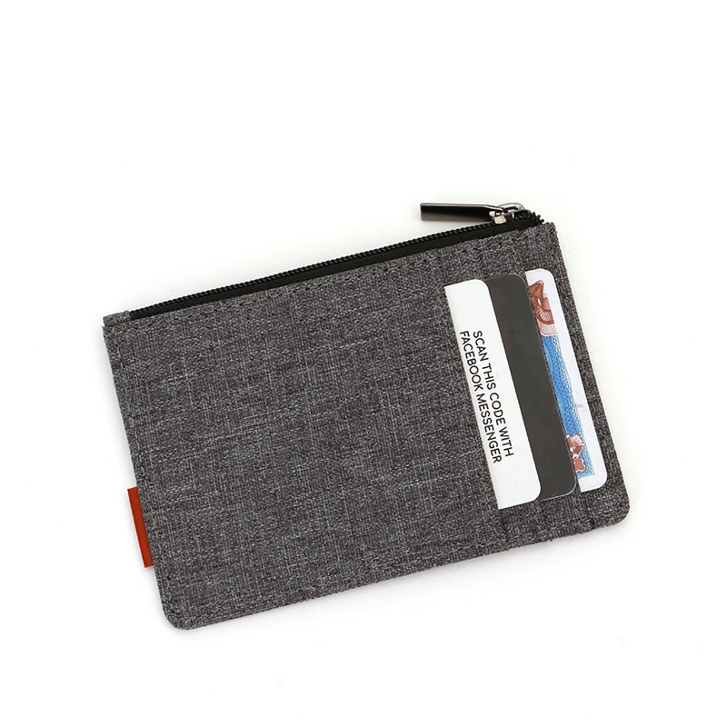 
Custom Printed Logo Credit Card Holder Ultra Slim Minimalist RFID Blocking Nylon Credit Card Wallet 