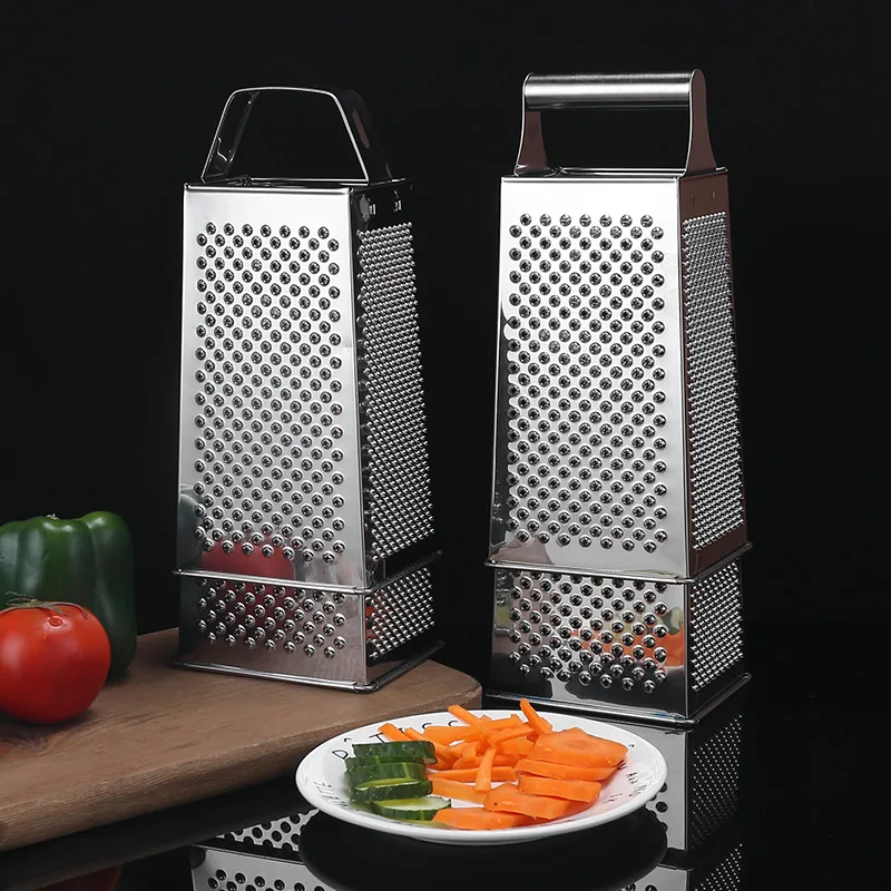 Stainless steel grater daily kitchen utensils four-sided grater multi-function vegetable cutter potato cheese grater peeler