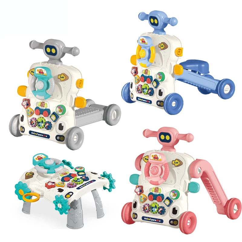 Zhorya Musical Baby Walker Sit-To-Stand Learning Walker Kids 5 IN 1 Baby Activity Walker With Wheels And Seat