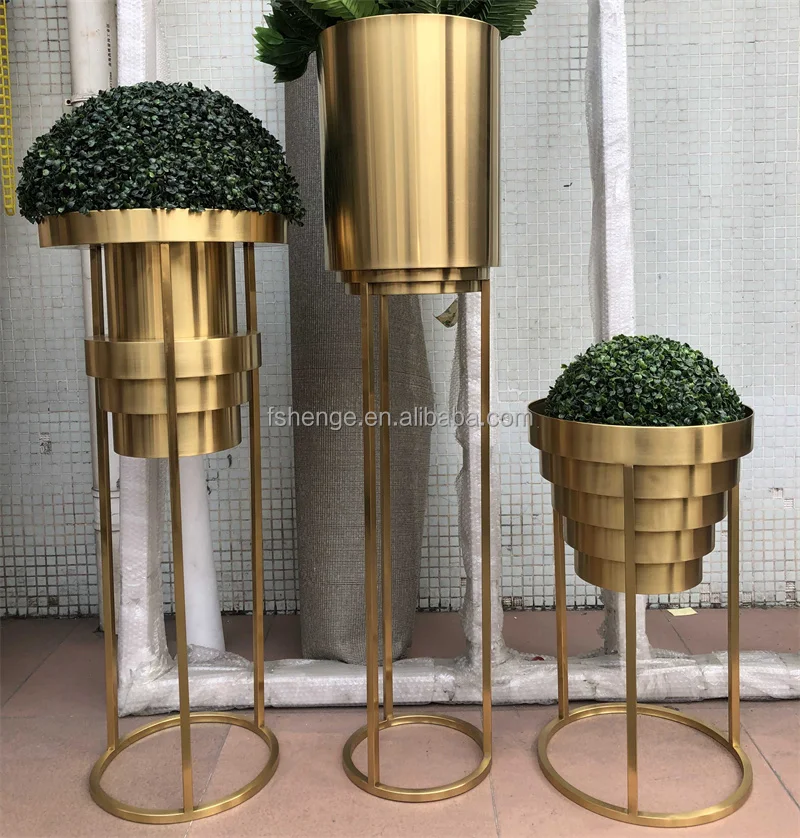 Outdoor Big Cylindrical 316 Stainless Steel Planter Flower Pot