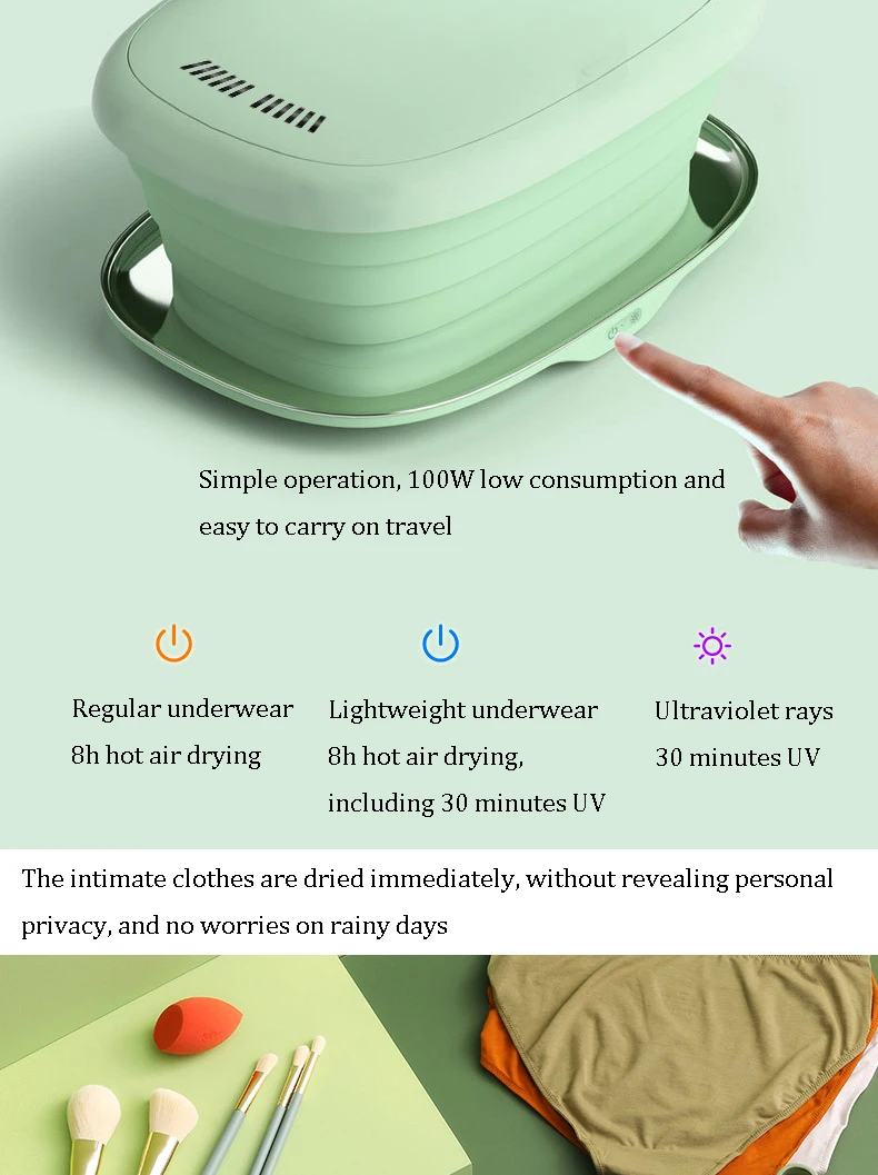 Disinfection And Sterilization Portable Folding For Business Trips Mini Underwear Dryer