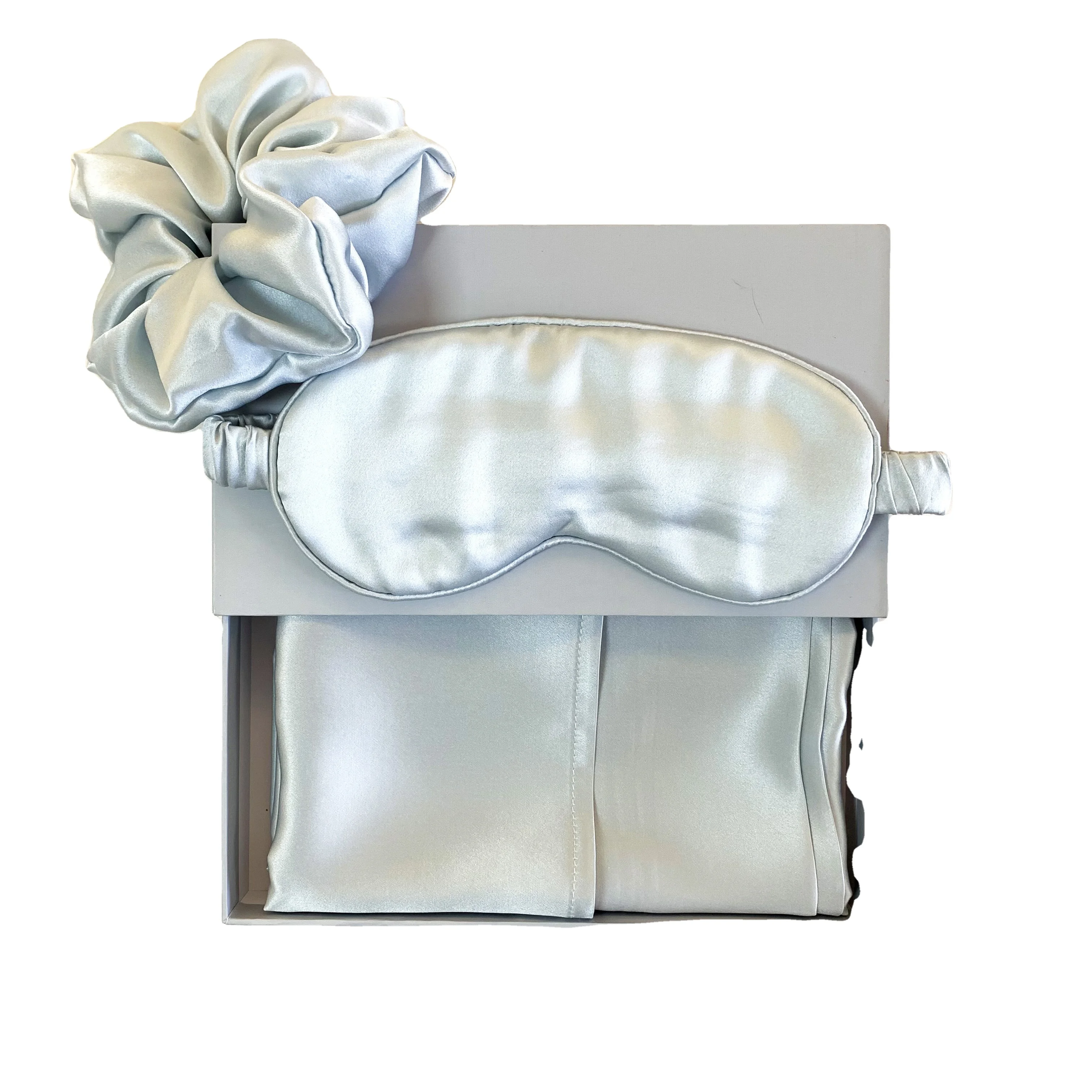 Eco-friendly 100% silk pillowcase and eye mask scrunchies