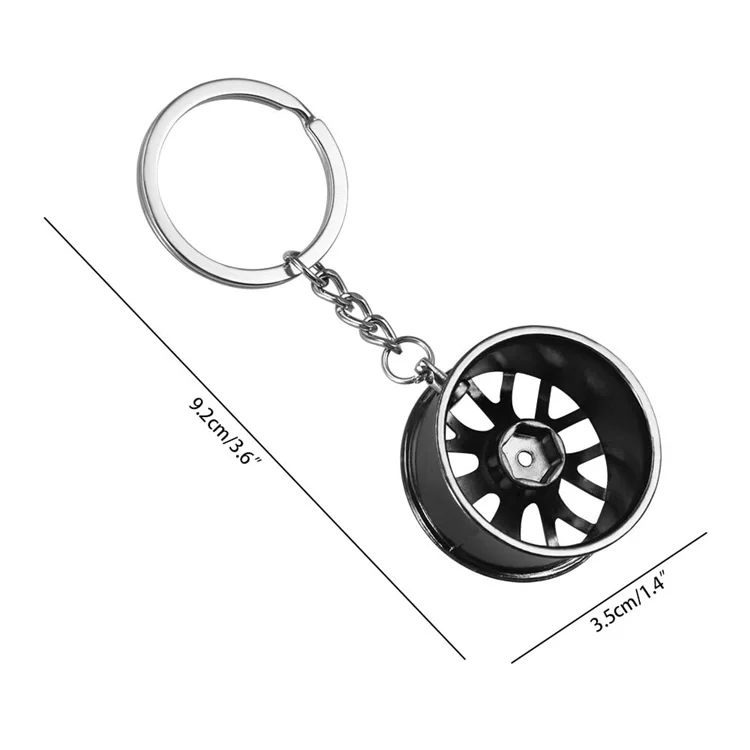 Factory Wholesale Car Key Accessories Wheel key chain Tire Rim 3d Metal Keychain