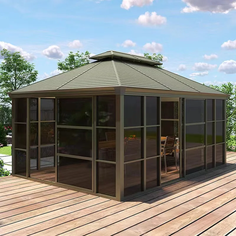 latest Modern prefabricated    garden  windows and doors Outdoor  sunroom sunshade