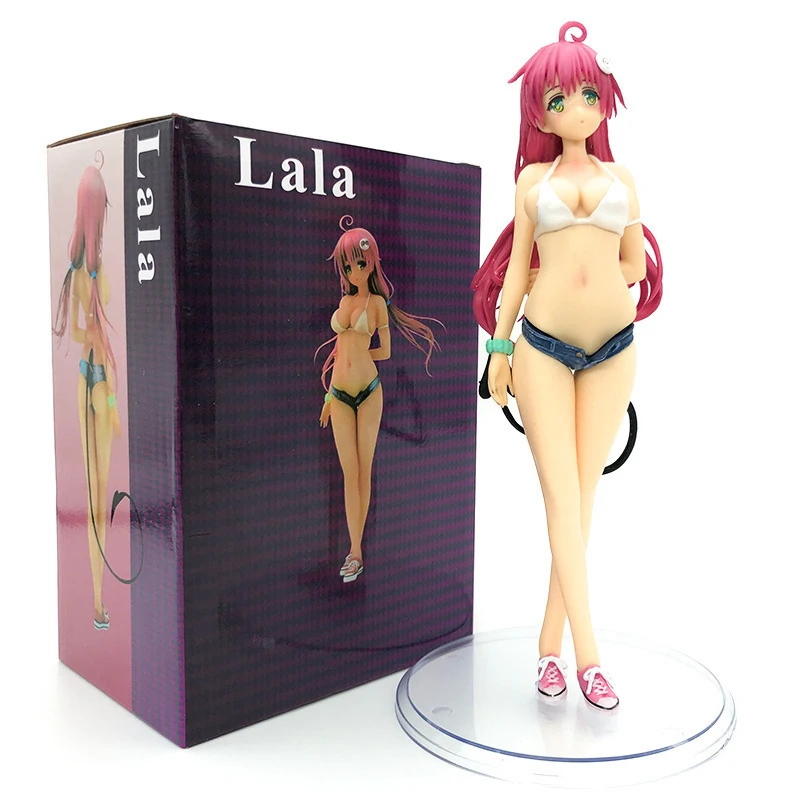 PVC Standing Swimsuit Sexy Girl Staute Action Figure 22cm Cutie Girl Ru Anime for Adult Lala Pretty to LOVE Amiami