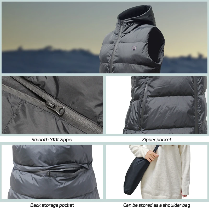 Suit Gel Lightweight  Down Cotton Waterproof Hooded Vest Battery Powered Motorcycle Small Size Heated Vest Women
