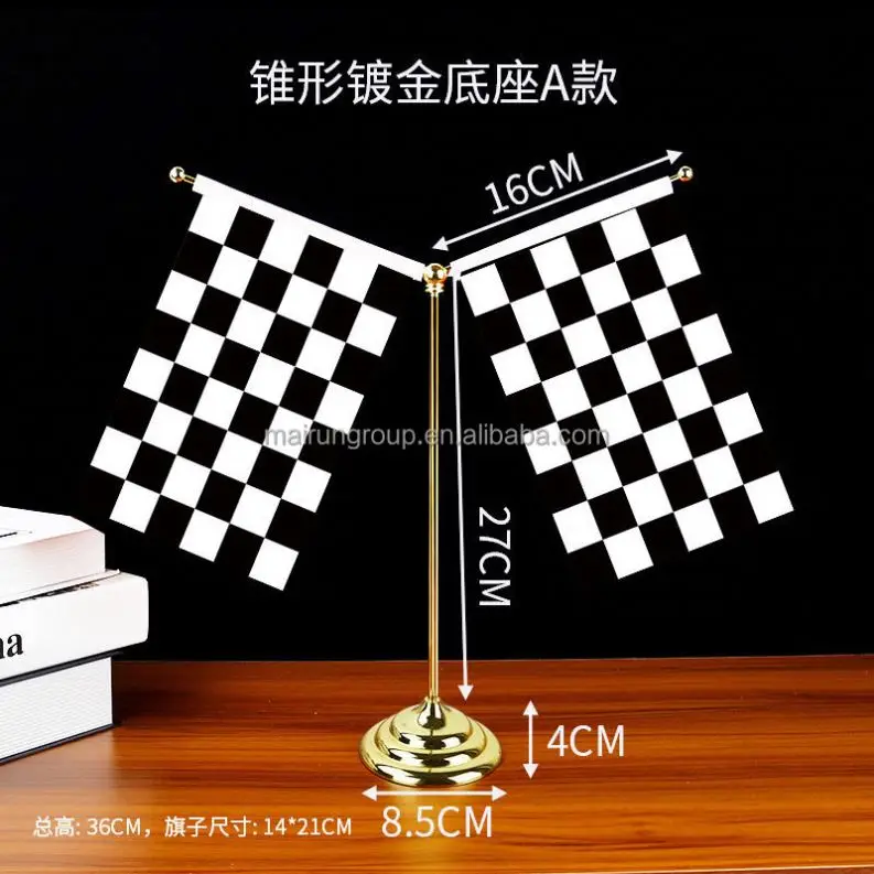 Checkered Flag Hand Signal Flags Black and White Chequered Racing Flag