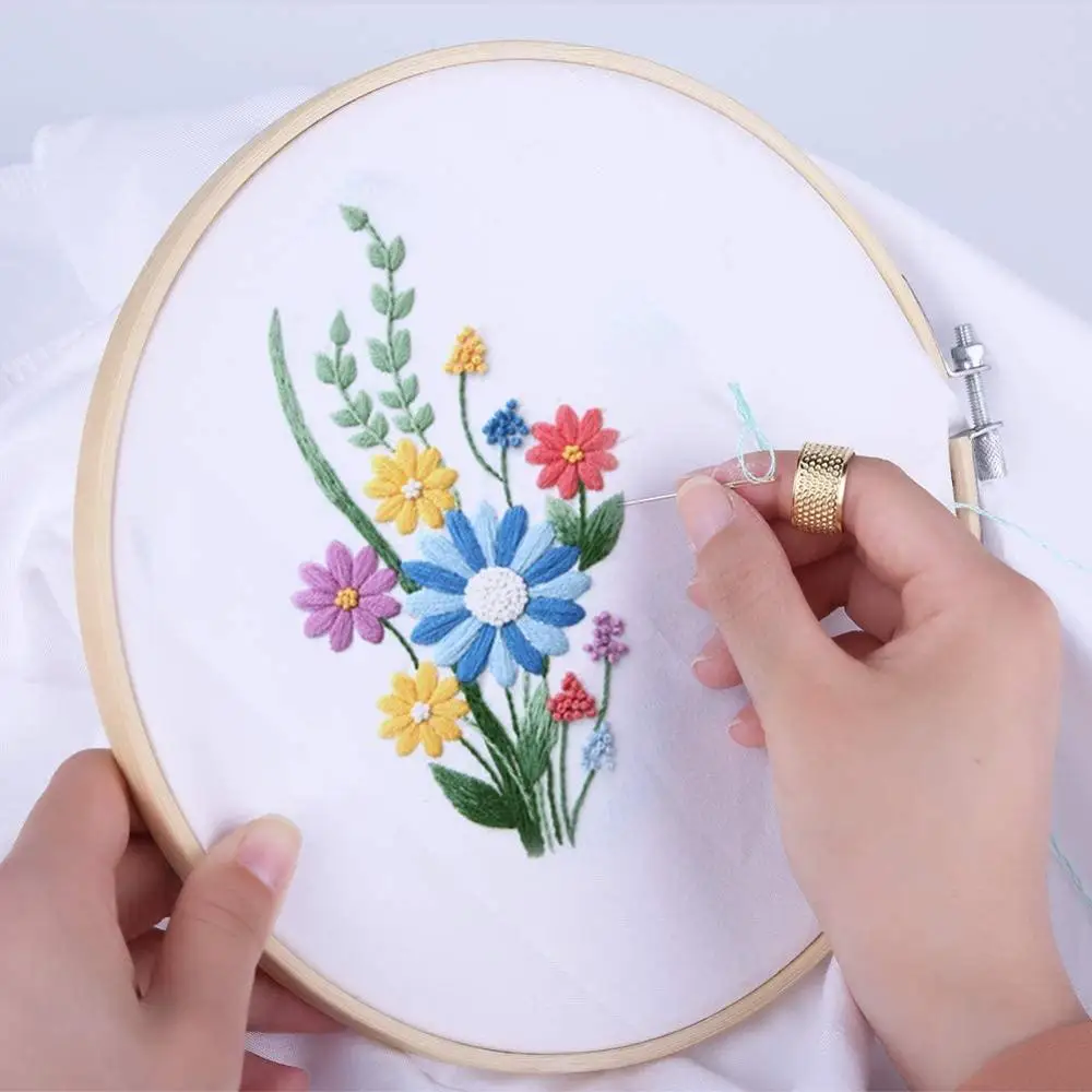 MXG-10 6PCS  Cross Stitch Circle Thimble For Cross Stitch Craft Embroidery Hoop Set