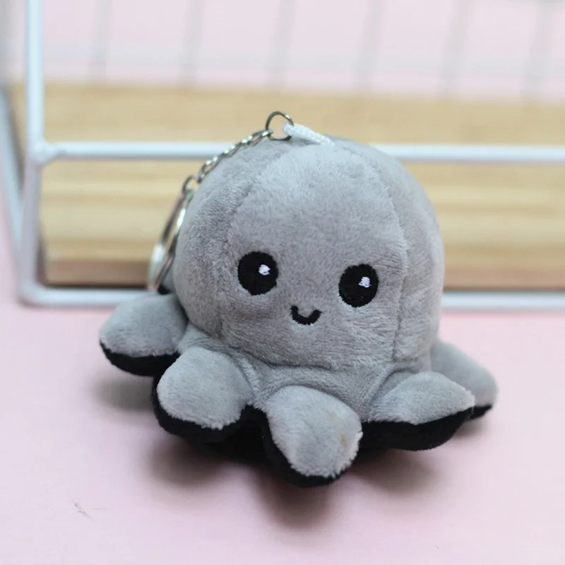 2024 Hot Selling Cute Flip Octopus Plush Doll Face Changing Octopus Key chain Pendant Backpack Hanger