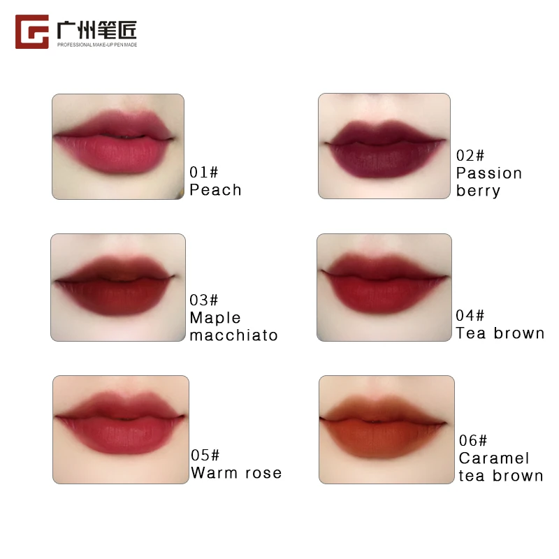 6 Colors Matte Cream Kids Lip Gloss Stick Blush Cheek Tint Matte Lip Mud