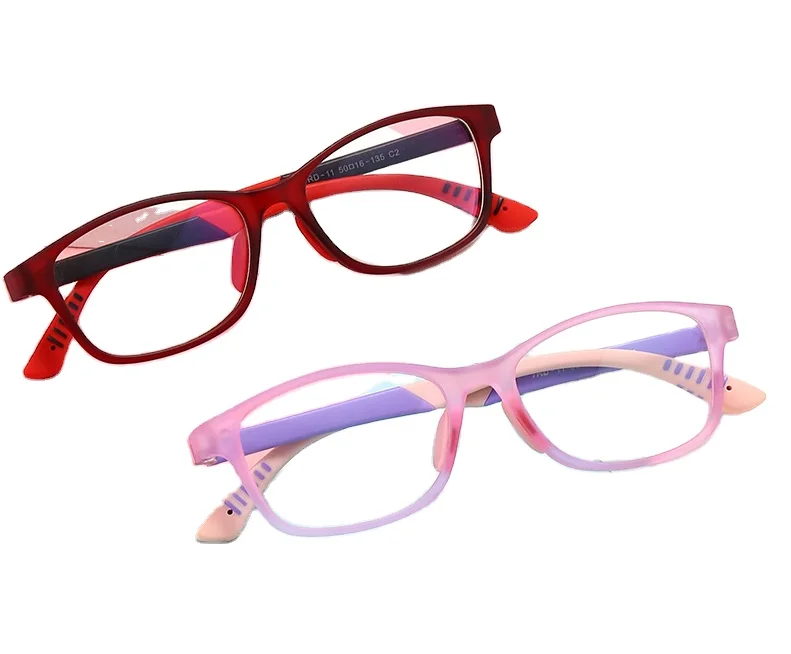 2023 rectangle fashion design silicon TR90 anti blue light protection anti radiation eyeglasses for kids