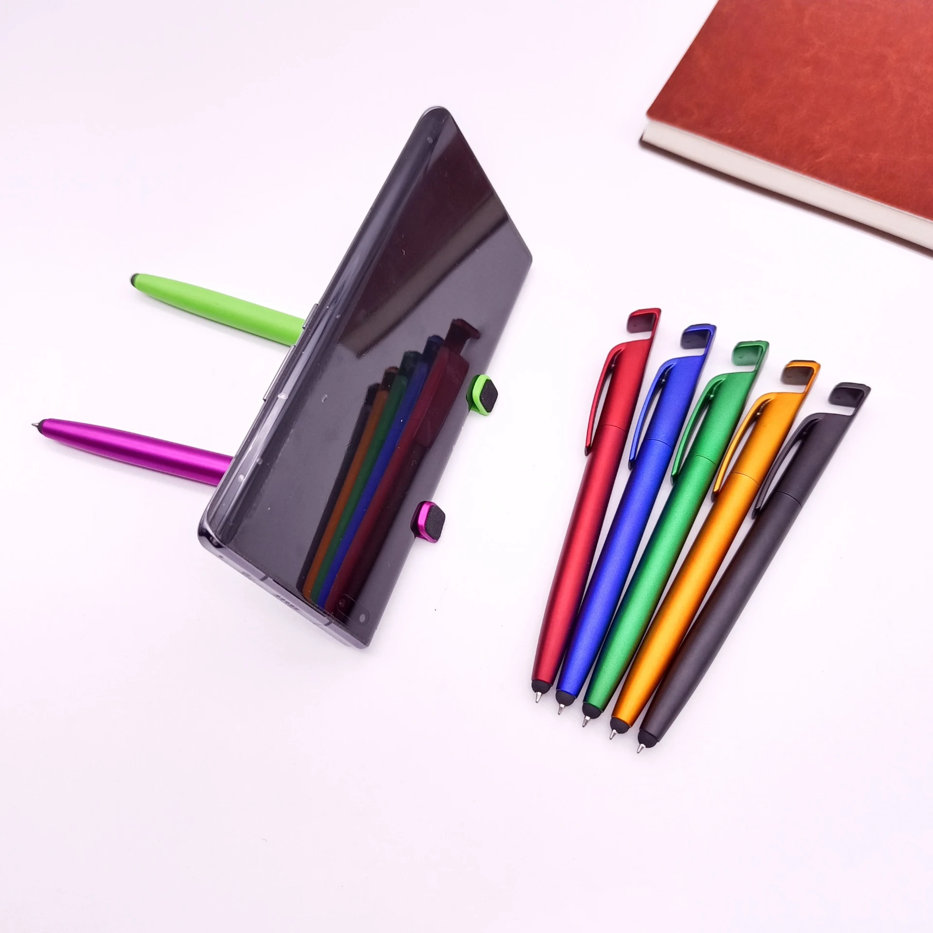 Colorful Capacitive Touch Screen Pen For Ipad And Mobile Phone Multifunction Phone Holder Plastic Pen Promotion